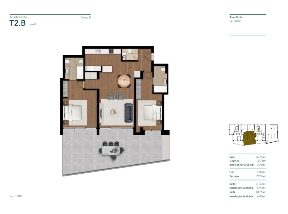 Apartamento T2 para Venda em Funchal (São Pedro) Planta 5