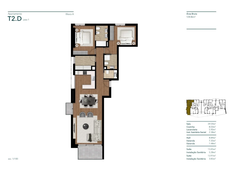 Apartamento T2 para Venda em Funchal (São Pedro) Planta 6