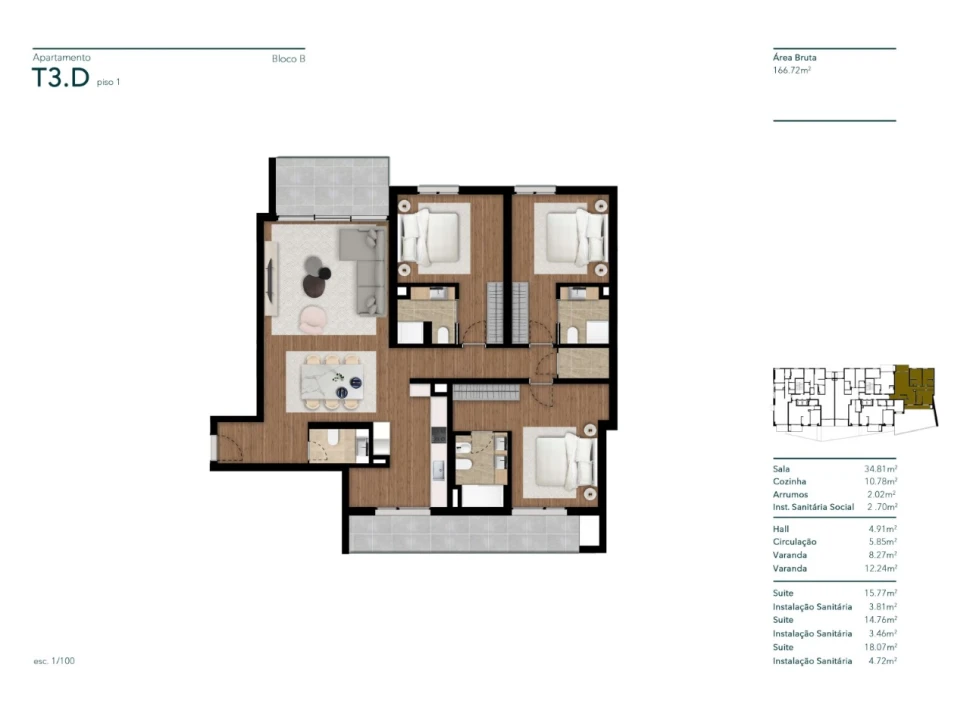 Apartamento T2 para Venda em Funchal (São Pedro) Planta 8