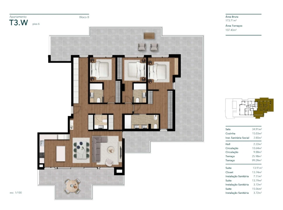 Apartamento T2 para Venda em Funchal (São Pedro) Planta 10