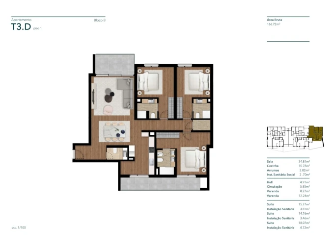 Apartamento T2 para Venda em Funchal (São Pedro) Planta 8