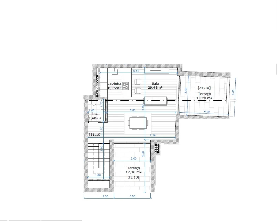 Apartamento T2 para Venda em Glória e Vera Cruz Planta 2