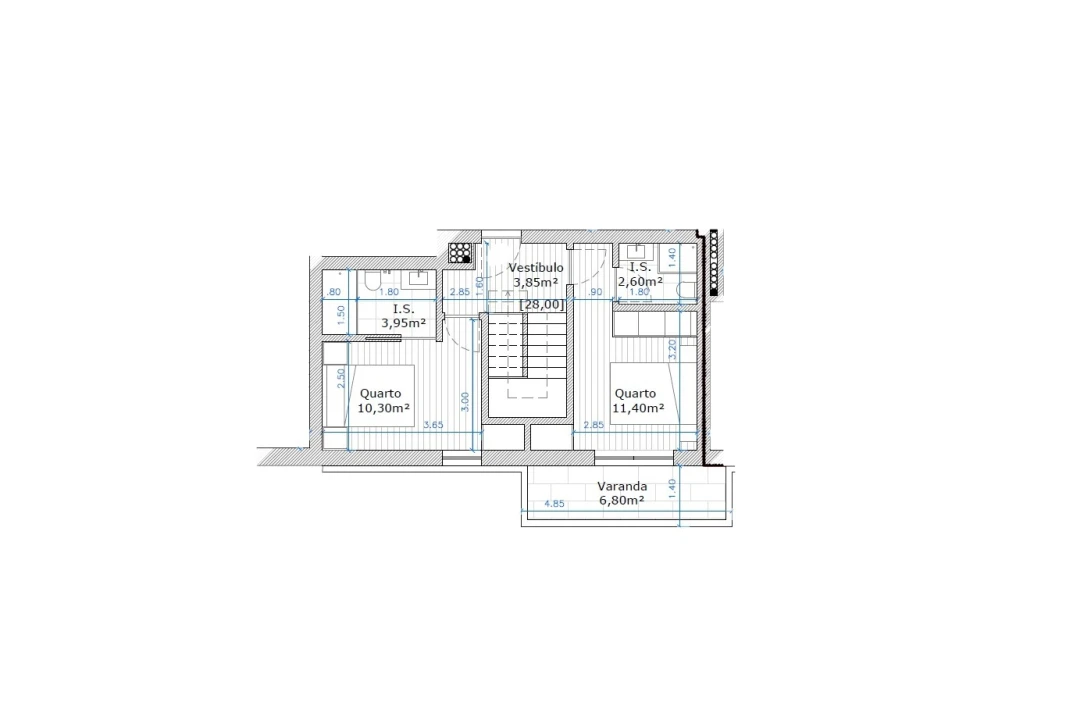 Apartamento T2 para Venda em Glória e Vera Cruz Planta 3