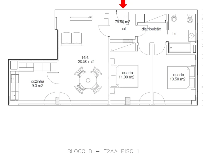 Apartamento T2 para Venda em Buarcos Foto 9