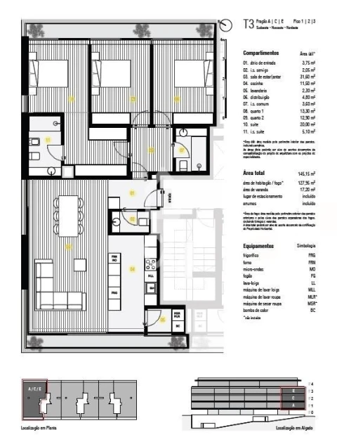 Apartamento T3 para Venda em Canidelo
