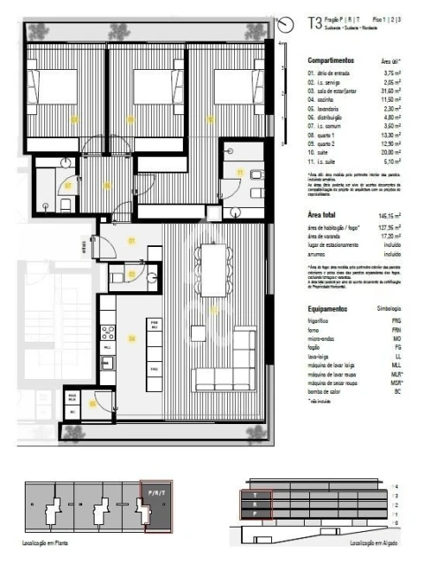 Apartamento T3 para Venda em Canidelo