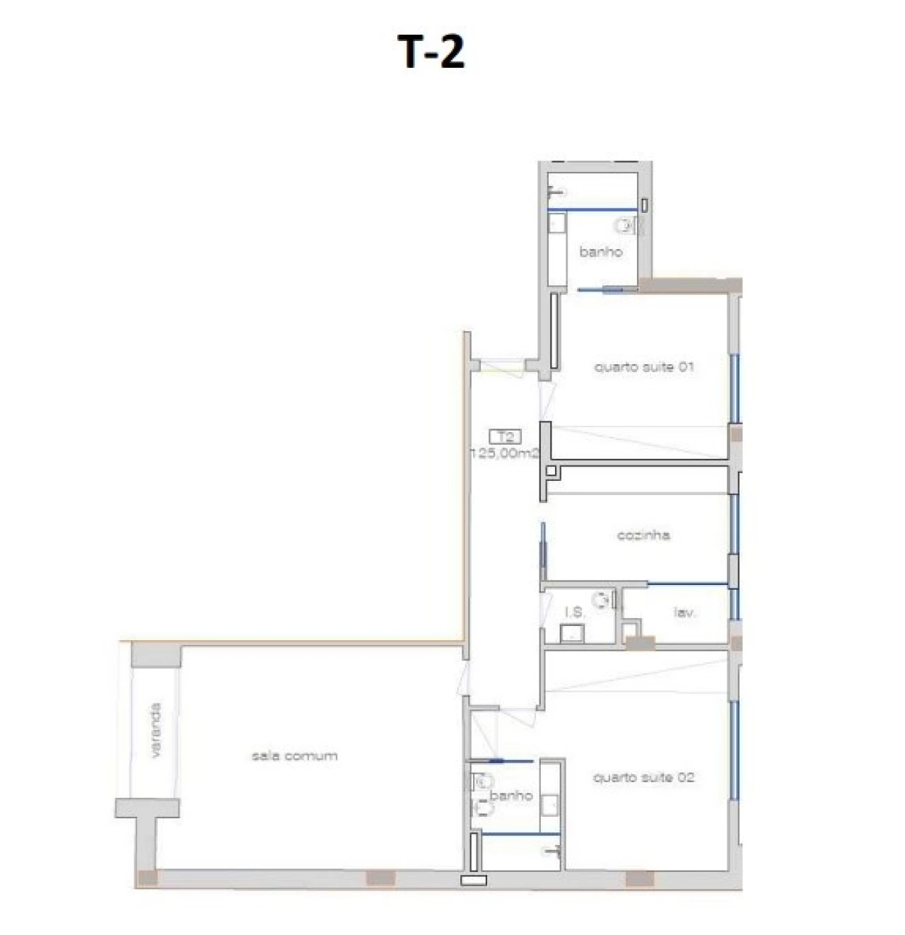 Apartamento T2 para Venda em Cedofeita, Santo Ildefonso, Sé, Miragaia, São Nicolau e Vitória Planta 2