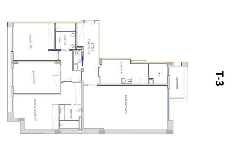 Apartamento T3 para Venda em Cedofeita, Santo Ildefonso, Sé, Miragaia, São Nicolau e Vitória Planta 1