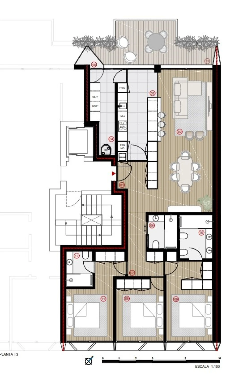 Apartamento T3 para Venda em Canidelo Planta 1