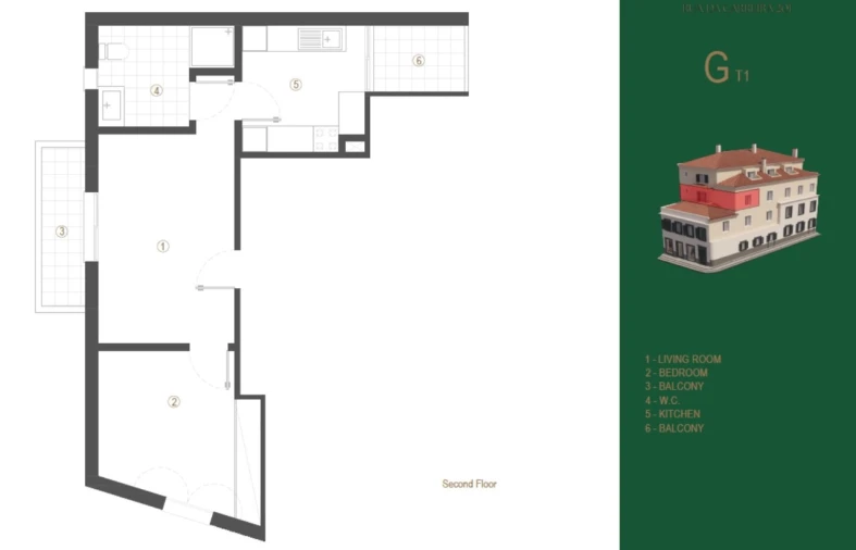 Apartamento T1 para Venda em Funchal (São Pedro) Planta 1