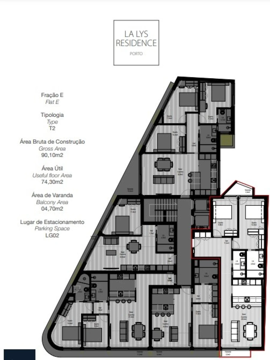 Apartamento T2 para Venda em Paranhos Planta 1