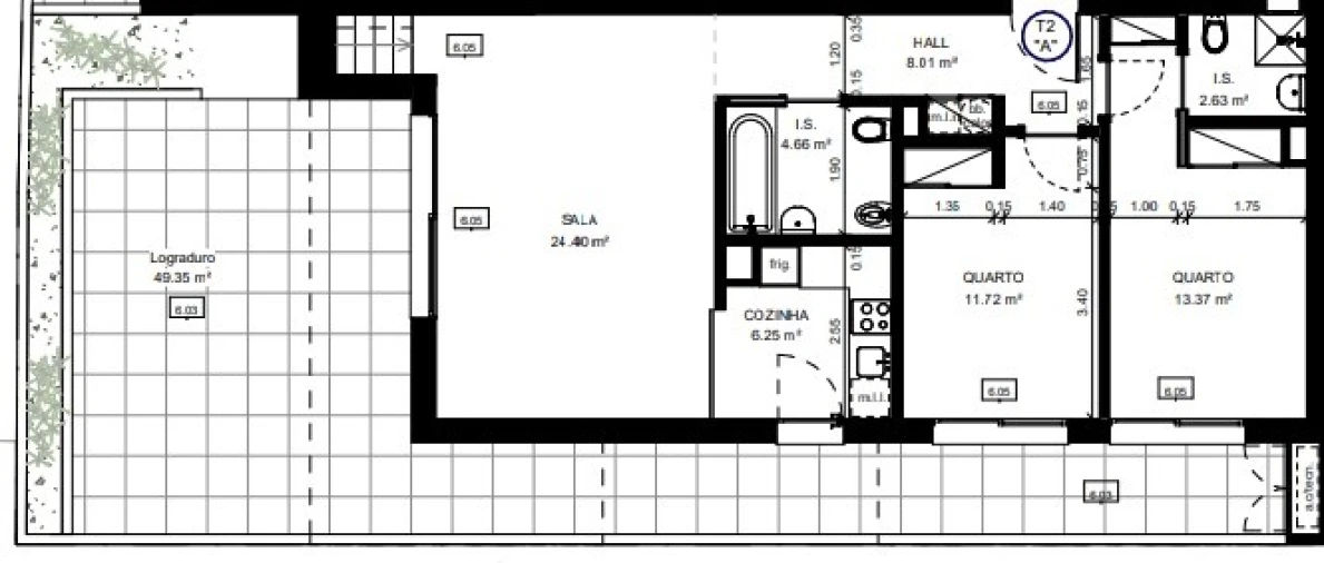 Apartamento T2 para Venda em Conceição e Cabanas de Tavira Planta 1