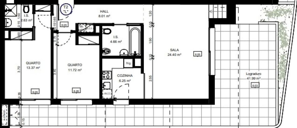 Apartamento T2 para Venda em Conceição e Cabanas de Tavira Planta 1