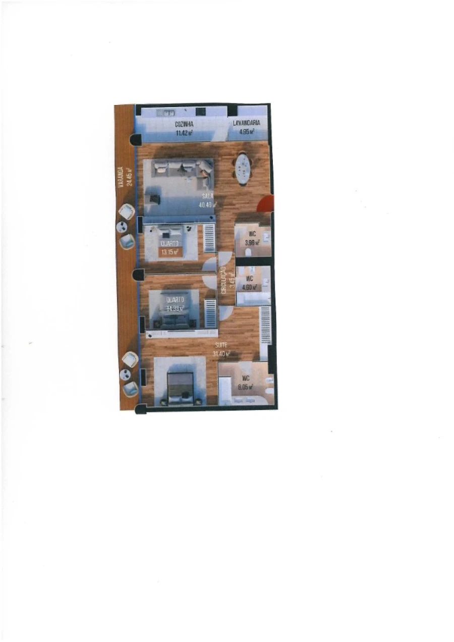 Apartamento T3 para Venda em Funchal (Se) Planta 1