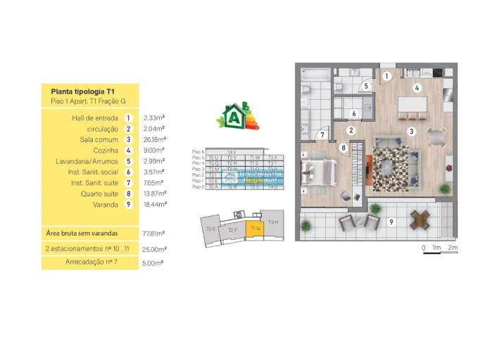 Apartamento T1 para Venda em São Martinho Planta 1