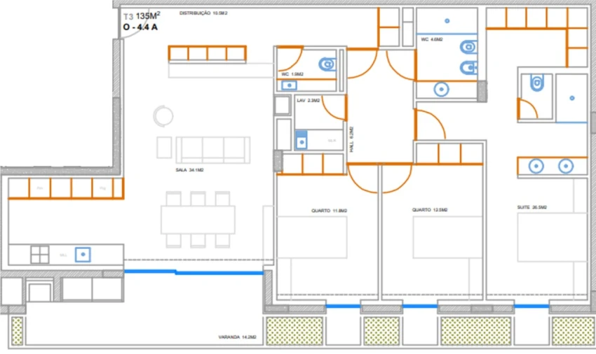 Apartamento T3 para Venda em Ramalde Planta 1