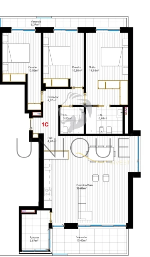 Apartamento T3 para Venda em Glória e Vera Cruz