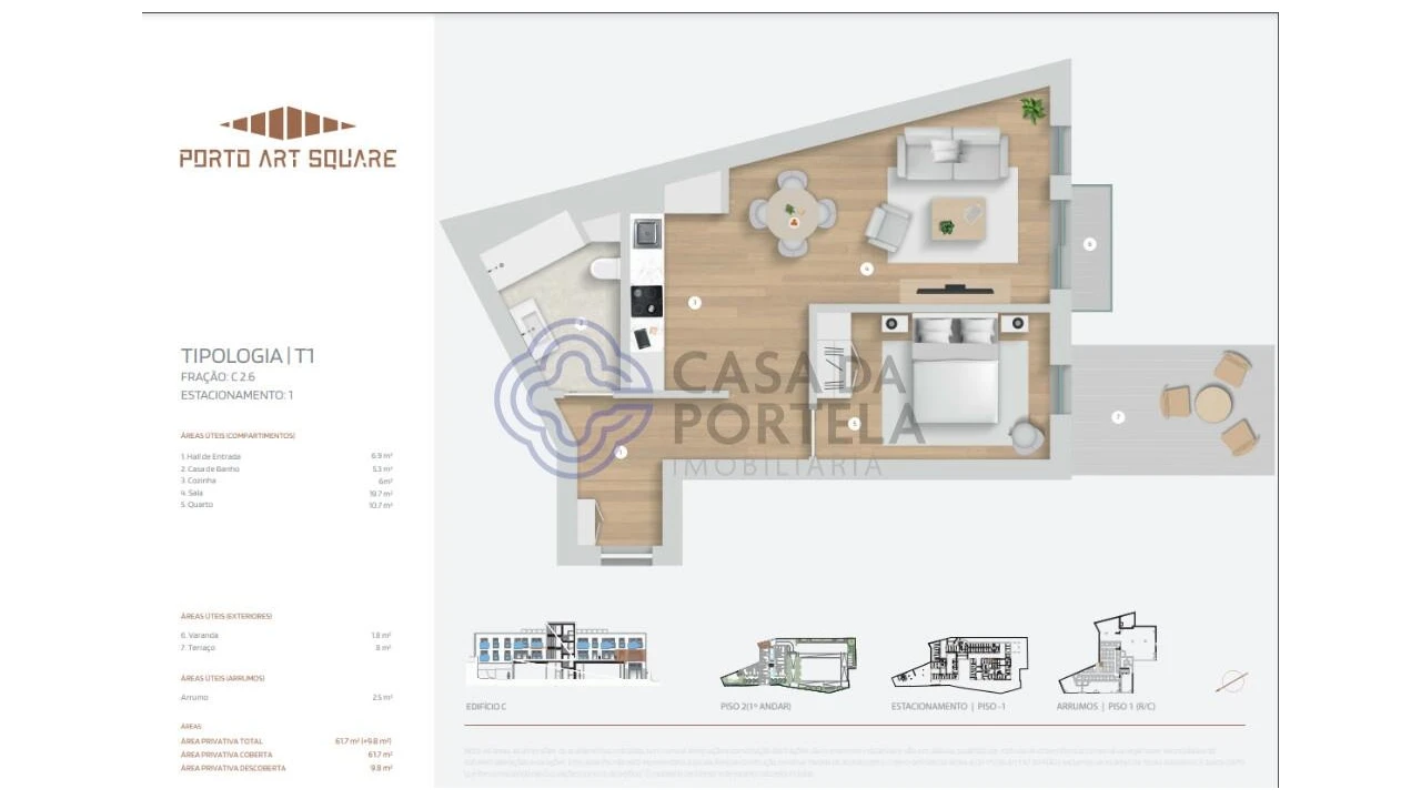 Apartamento T1 para Venda em Cedofeita, Santo Ildefonso, Sé, Miragaia, São Nicolau e Vitória Foto 1