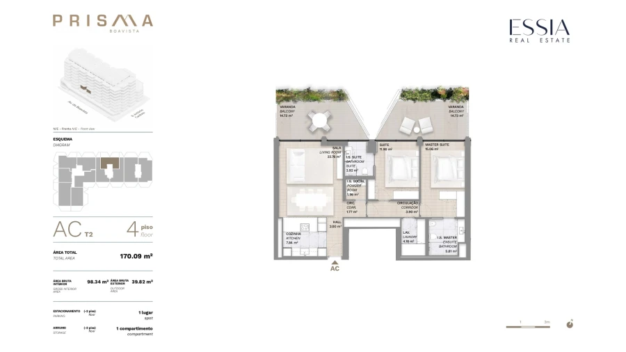 Apartamento T2 para Venda em Lordelo do Ouro e Massarelos Planta 1