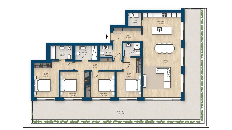 Apartamento T4 para Venda em Malta e Canidelo
