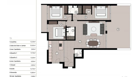 Apartamento T0 para Venda em São Martinho