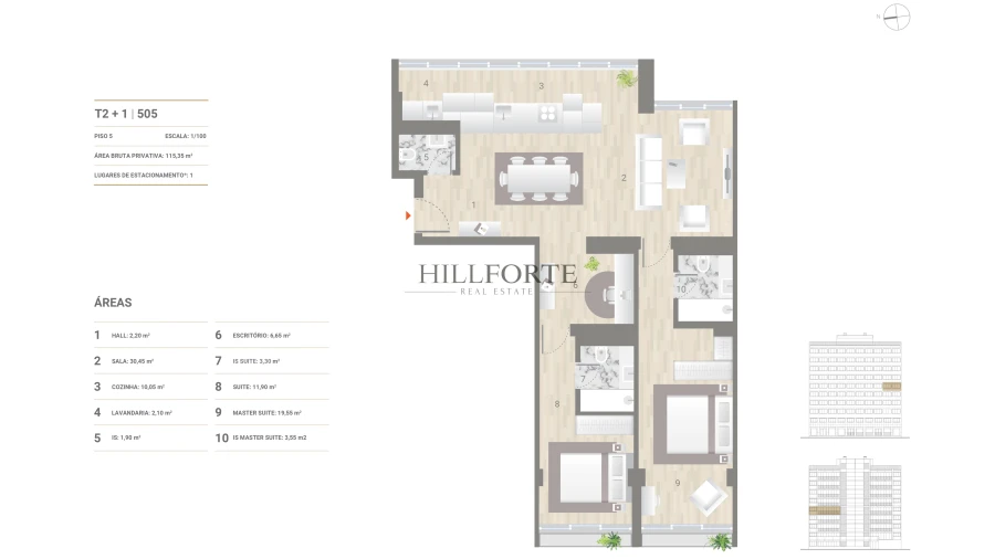 Apartamento T2 para Venda em Estrela Planta 1