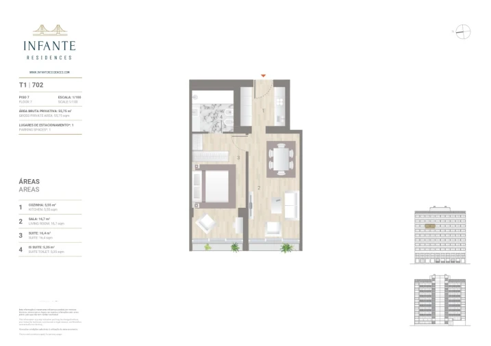 Apartamento T1 para Venda em Estrela Planta 1