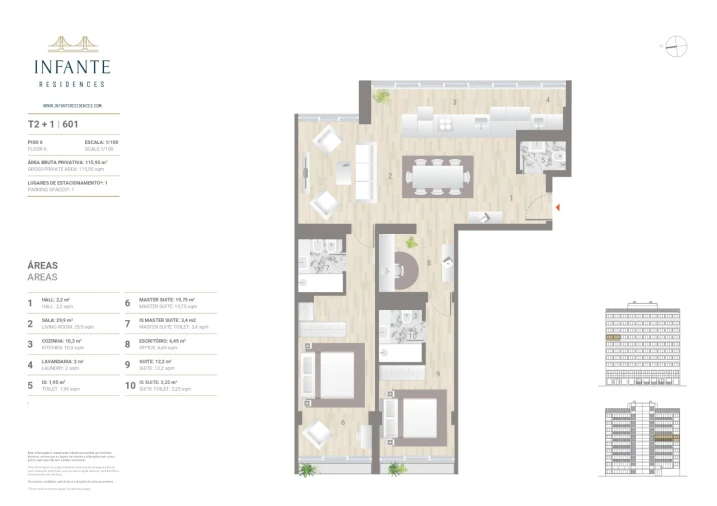 Apartamento T2 para Venda em Estrela Planta 1