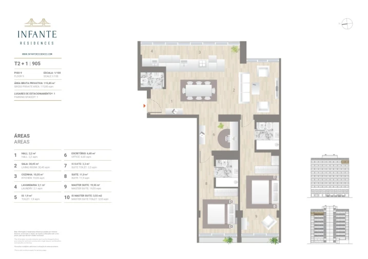 Apartamento T2 para Venda em Estrela Planta 1