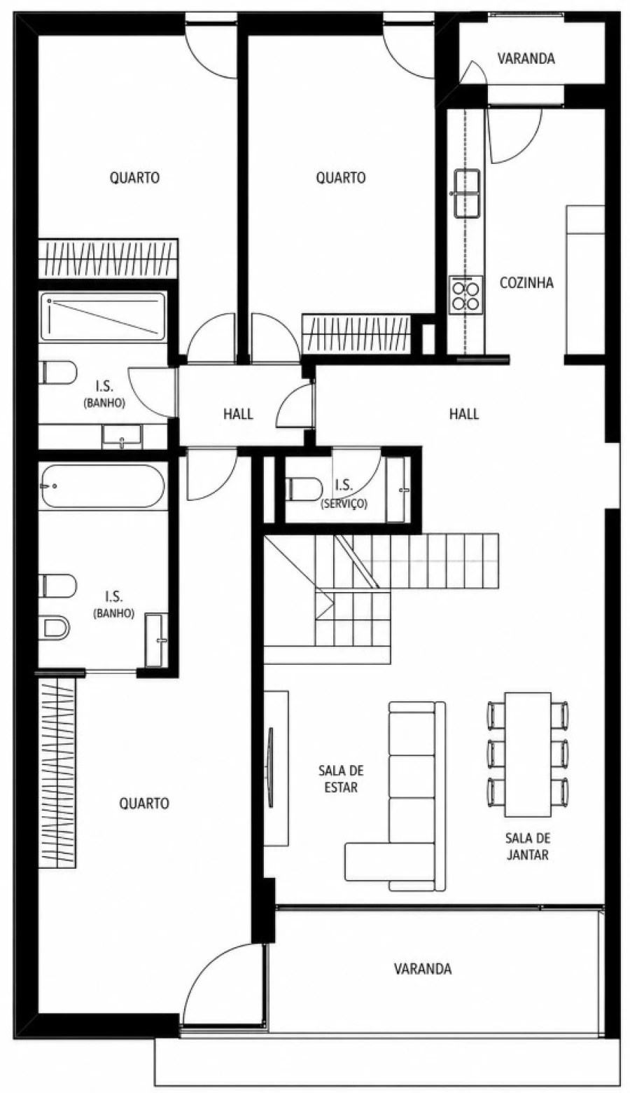 Apartamento T3 para Venda em Gafanha da Boa Hora Planta 1