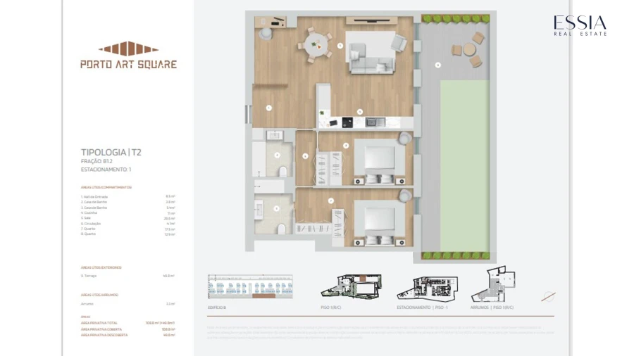 Apartamento T2 para Venda em Cedofeita, Santo Ildefonso, Sé, Miragaia, São Nicolau e Vitória Planta 1