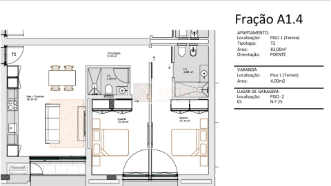 Apartamento T2 para Venda em Paranhos