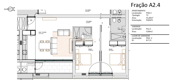 Apartamento T2 para Venda em Paranhos