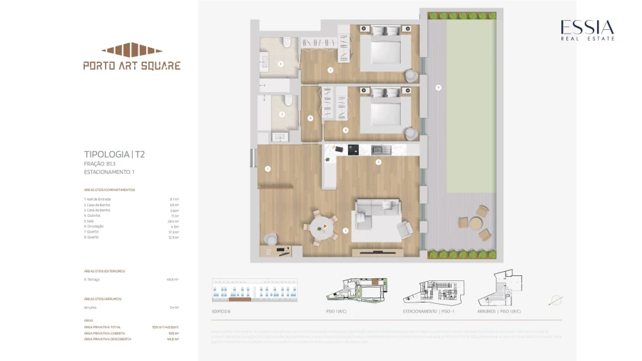 Apartamento T2 para Venda em Cedofeita, Santo Ildefonso, Sé, Miragaia, São Nicolau e Vitória Planta 1