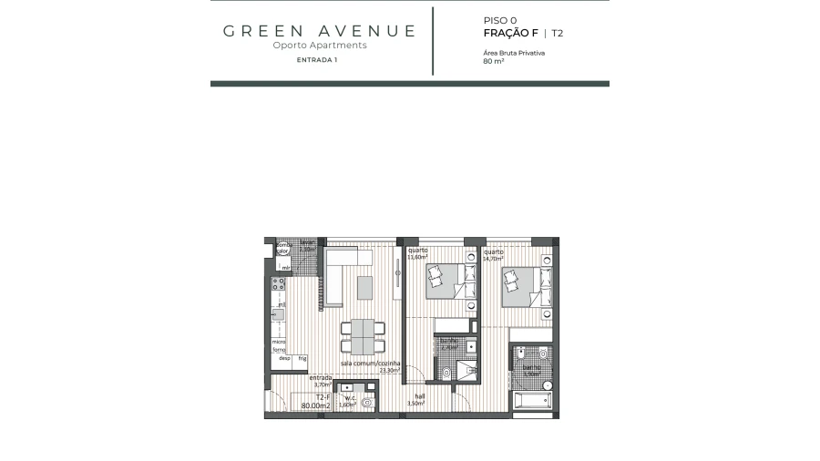 Apartamento T2 para Venda em Rio Tinto