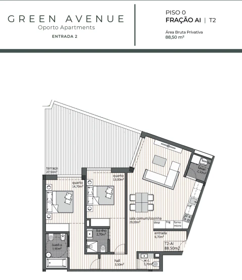 Apartamento T2 para Venda em Rio Tinto