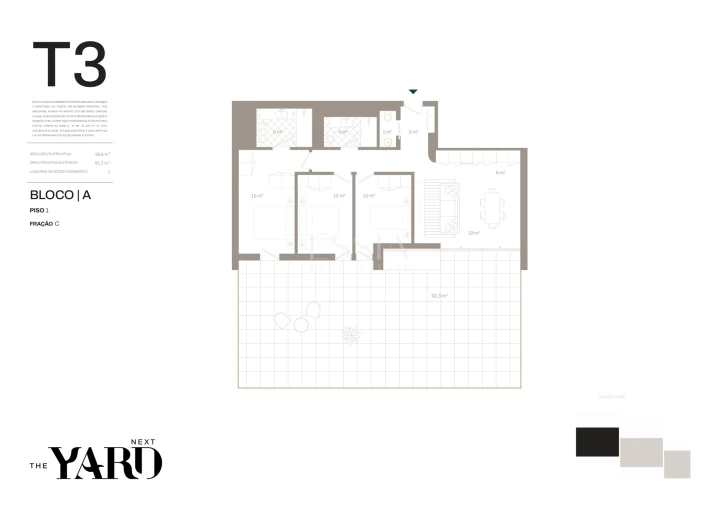Apartamento T3 para Venda em Santa Marinha e São Pedro da Afurada Planta 1