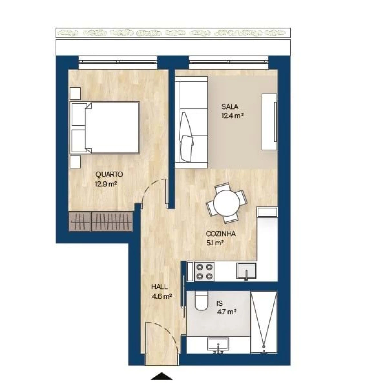 Apartamento T1 para Venda em Canidelo Foto 43