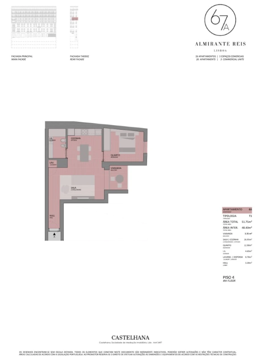 Apartamento T1 para Venda em Arroios Planta 1