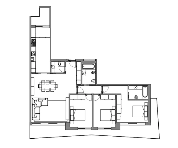 Apartamento T3 para Venda em Anta e Guetim Planta 1
