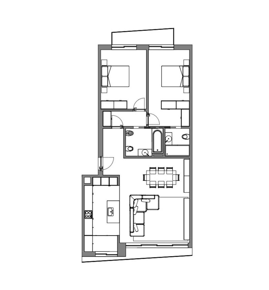 Apartamento T2 para Venda em Anta e Guetim Planta 1