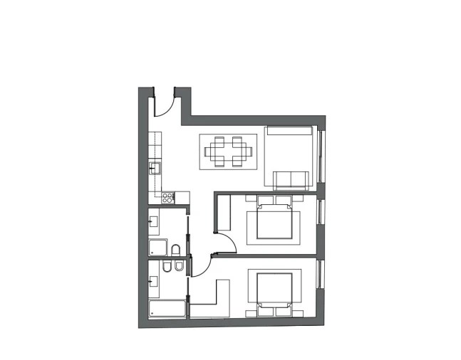 Apartamento T2 para Venda em Espinho Planta 1