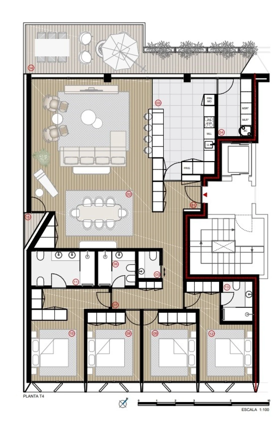 Apartamento T4 para Venda em Canidelo Planta 1