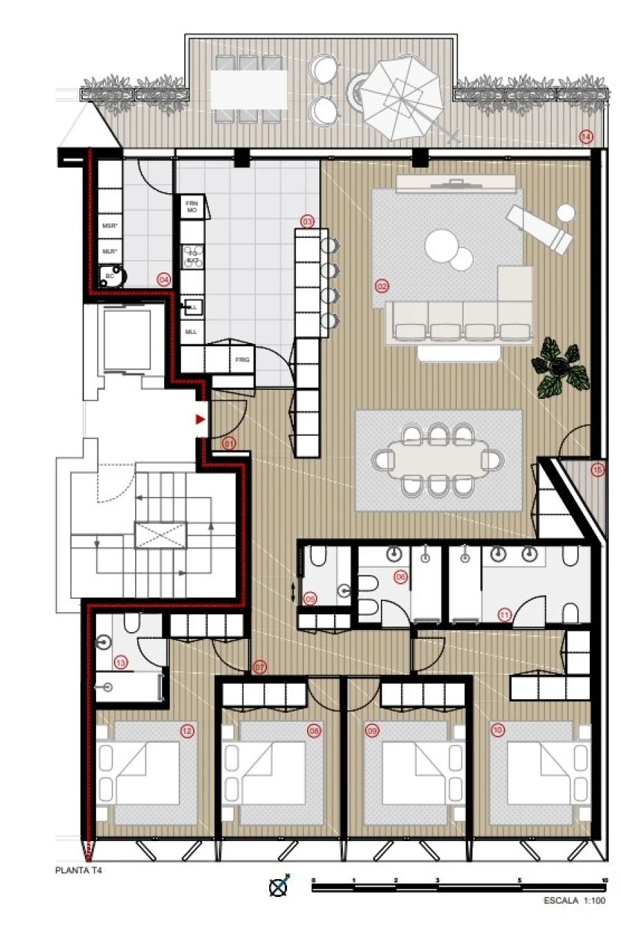 Apartamento T4 para Venda em Canidelo Planta 1