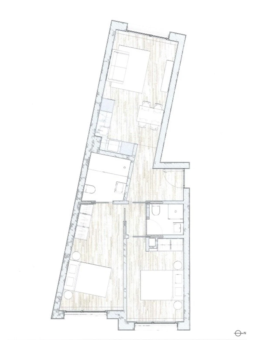 Apartamento T2 para Venda em Cedofeita, Santo Ildefonso, Sé, Miragaia, São Nicolau e Vitória Planta 1