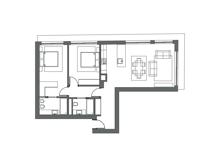 Apartamento T2 para Venda em Espinho Planta 1