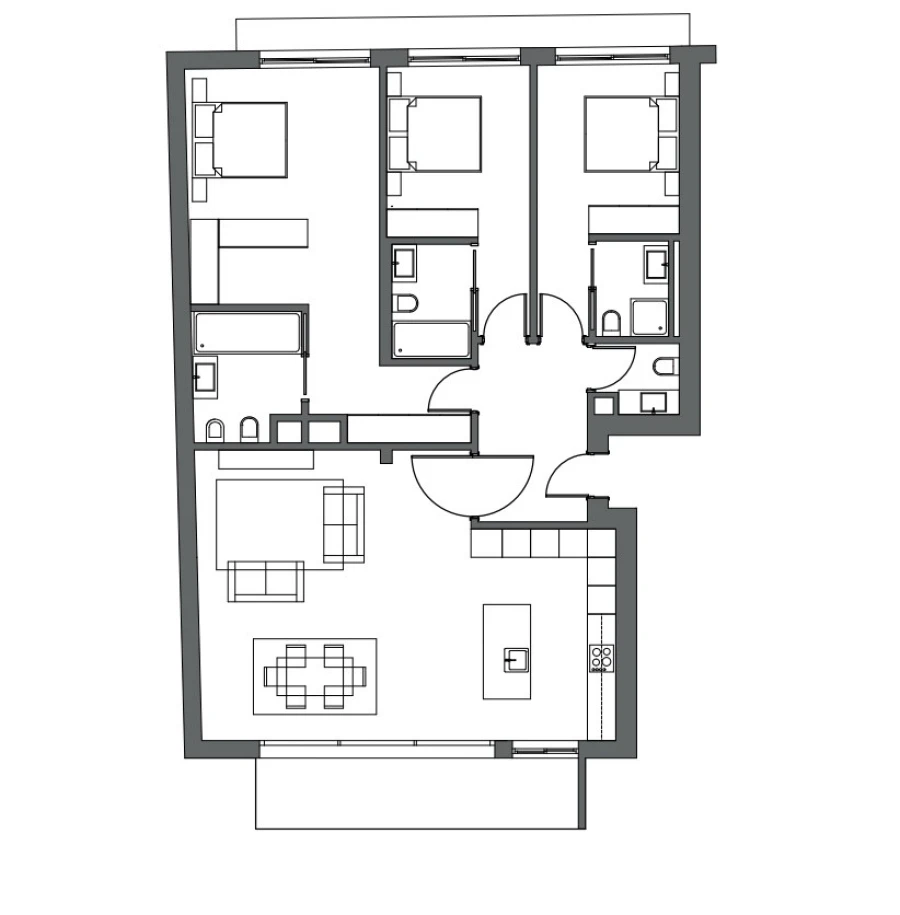 Apartamento T3 para Venda em Espinho Planta 1