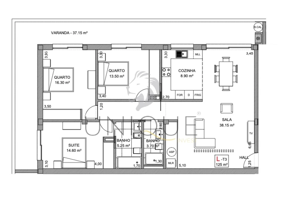Apartamento T3 para Venda em Loureiro Planta 2