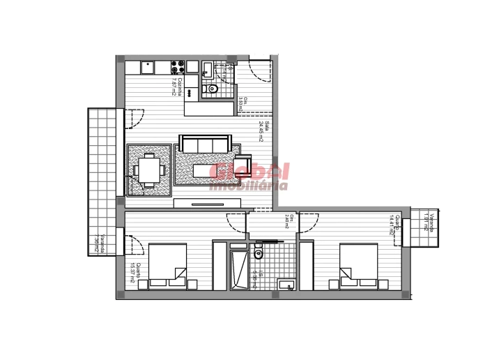 Apartamento T2 para Venda em Currelos, Papízios e Sobral Foto 3