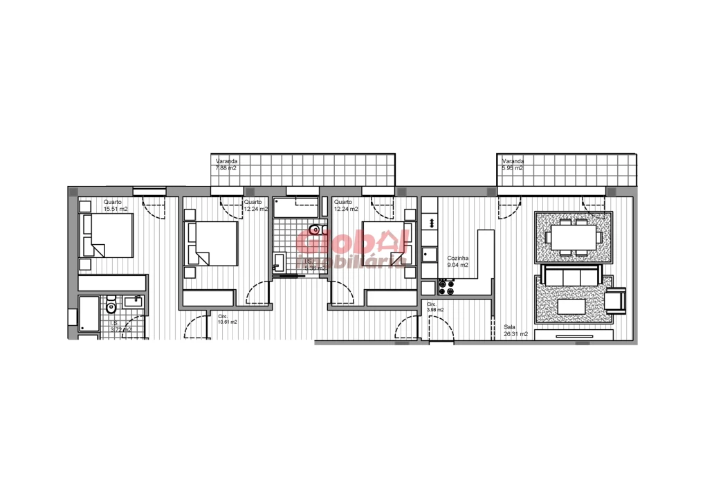 Apartamento T3 para Venda em Currelos, Papízios e Sobral Foto 3